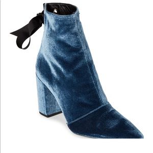 ROBERT CLERGERIE.  Karlit. Velvet Ankle Booties